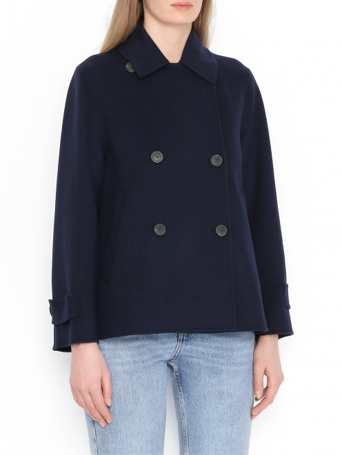 Двубортное полупальто из шерсти Weekend Max Mara - МодельВерхНиз