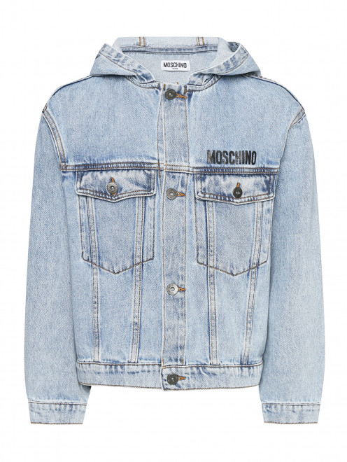 Куртка из денима с логотипом Moschino - Общий вид