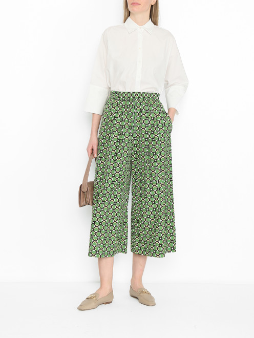 Брюки из хлопка с узором Weekend Max Mara - МодельОбщийВид