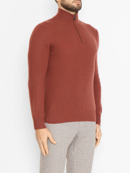 Свитер из кашемира на молнии Piacenza Cashmere 1733 - МодельВерхНиз