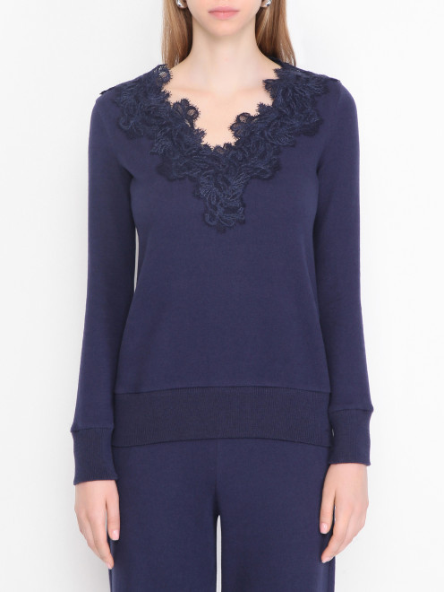 Джемпер с отделкой из кружева Ermanno Scervino - МодельВерхНиз