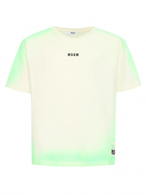 Футболка из хлопка с логотипом MSGM - Общий вид