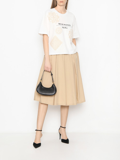 Футболка с круглым вырезом и вышитом узором Weekend Max Mara - МодельОбщийВид