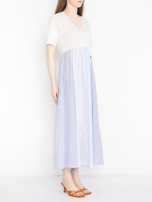 Платье из хлопка в полоску с карманами Weekend Max Mara - МодельВерхНиз
