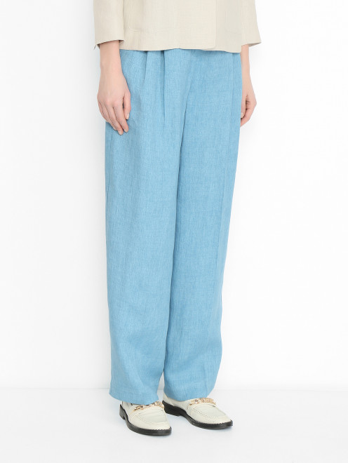 Брюки из льна с поясом Max Mara - МодельВерхНиз