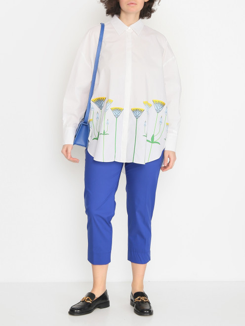 Укороченные брюки из смешанного хлопка Persona by Marina Rinaldi - МодельОбщийВид