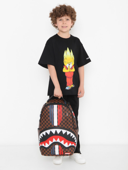 Комбинированный рюкзак с узором Sprayground - МодельОбщийВид