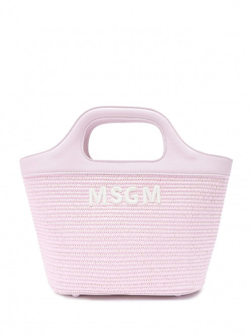 Сумка из соломы с логотипом MSGM - Общий вид