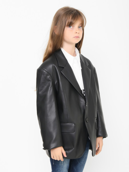 Пиджак из искусственной кожи с карманами MM6 - МодельВерхНиз