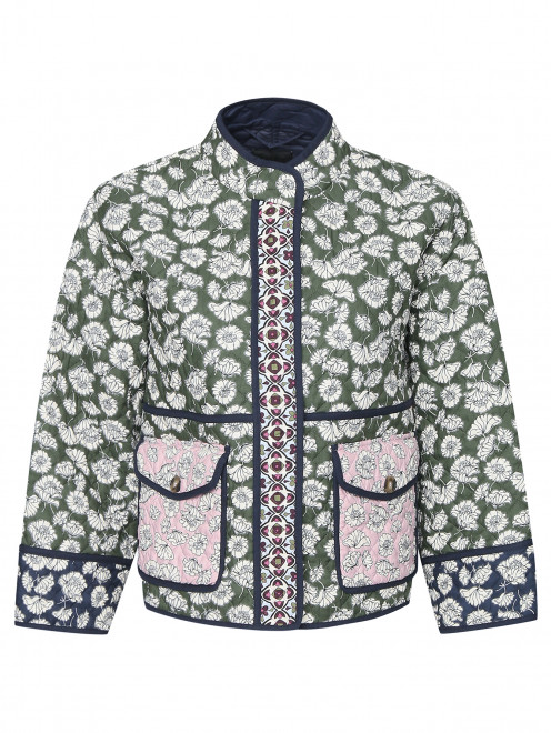 Стеганая куртка из хлопка с цветочным узором Weekend Max Mara - Общий вид