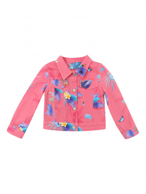 Джинсовая куртка с цветочным узором Lapin House - Общий вид