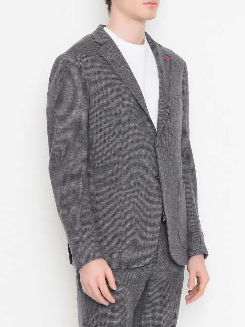Пиджак из шерсти с накладными карманами Isaia - МодельВерхНиз