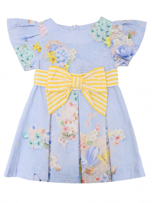 Хлопковое платье с цветочным узором Lapin House - Общий вид