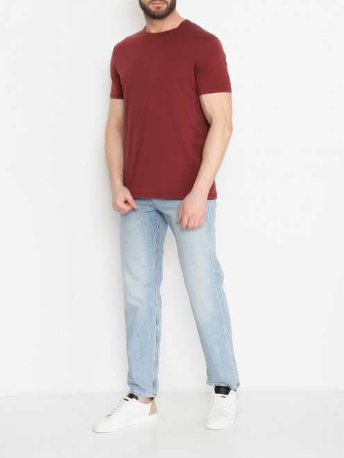 Базовая футболка из шелка и хлопка Isaia - МодельОбщийВид