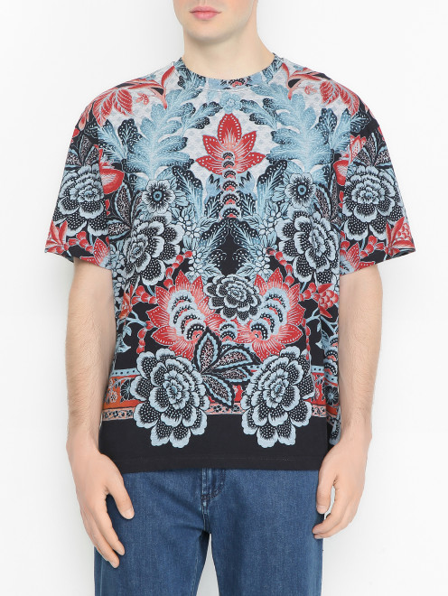 Футболка из хлопка с узором Etro - МодельВерхНиз