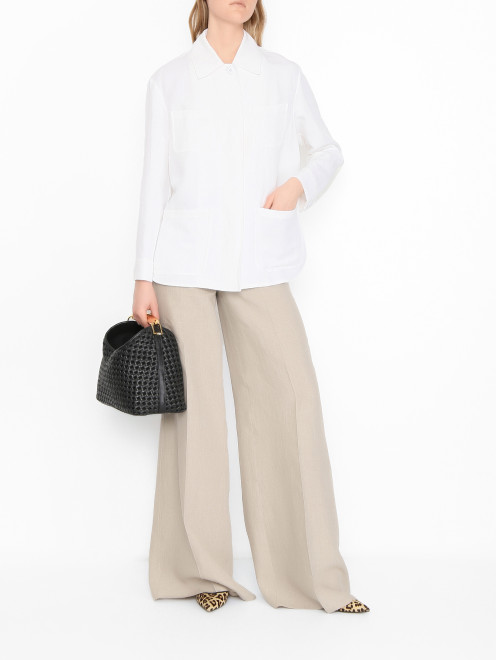 Жакет-рубашка из вискозы и льна Max Mara - МодельОбщийВид