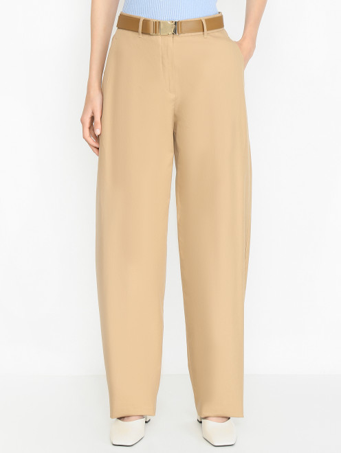 Брюки из хлопка с ремнем Max Mara - МодельВерхНиз