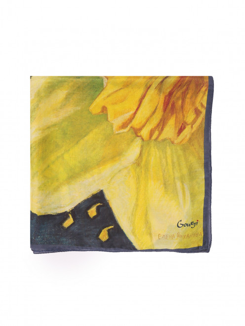 Квадратный платок из шелка с узором Gourji - Общий вид