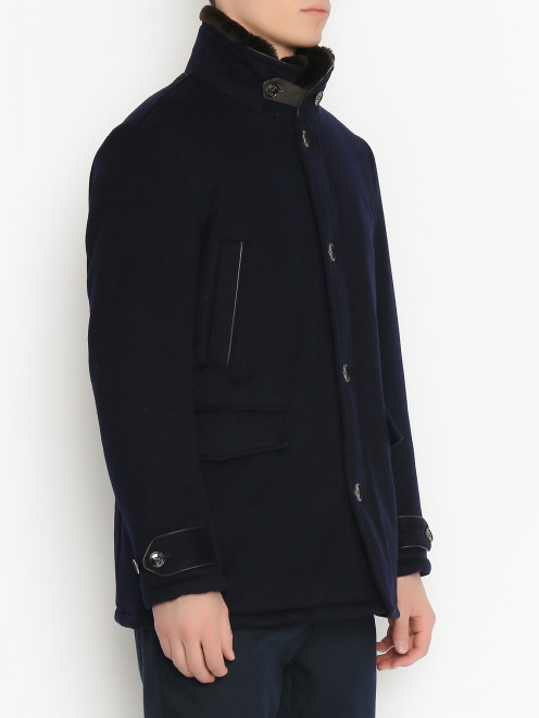 Утепленная куртка из шерсти со съемным воротником Tombolini - МодельВерхНиз