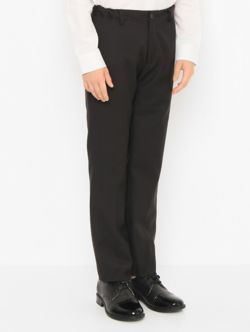 Шерстяные брюки с прорезными карманами Dal Lago - МодельВерхНиз