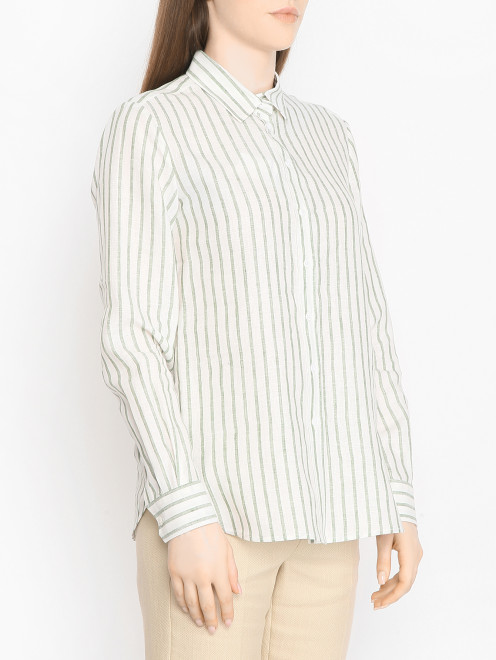 Рубашка из льна в полоску Weekend Max Mara - МодельВерхНиз