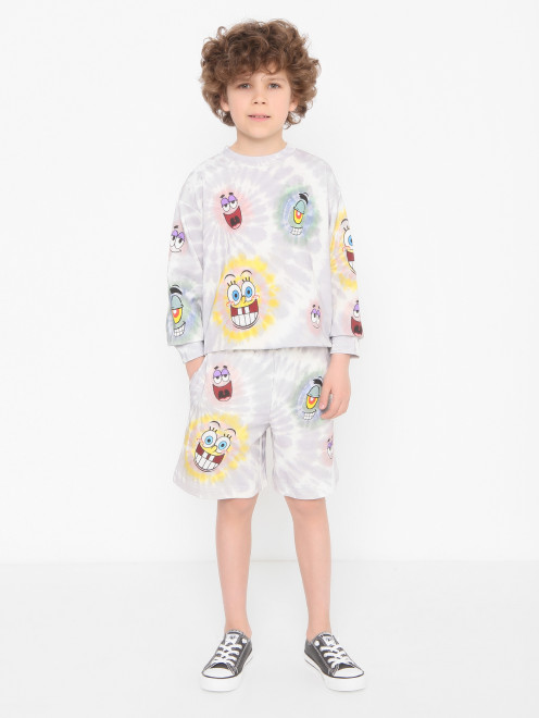 Трикотажные шорты с принтом Stella McCartney kids - МодельОбщийВид