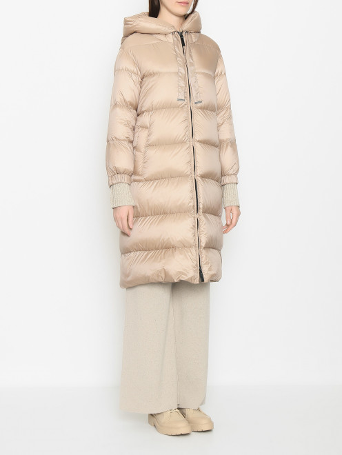 Удлиненный стеганый пуховик Max Mara - МодельВерхНиз
