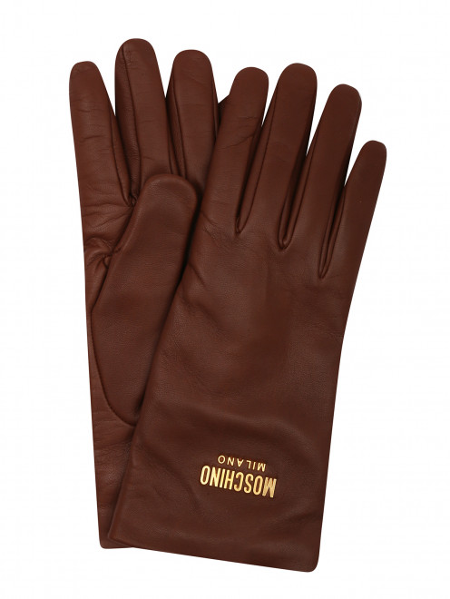 Перчатки из кожи с логотипом Moschino - Общий вид