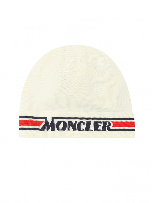 Трикотажная шапка из хлопка Moncler - Общий вид