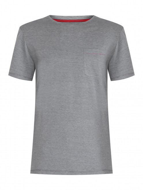 Однотонная футболка из шелка и хлопка Isaia - Общий вид