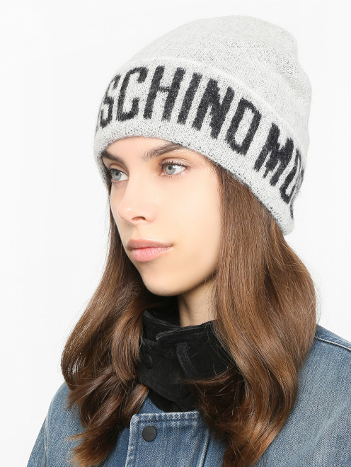 Шапка из шерсти с логотипом Moschino - МодельОбщийВид