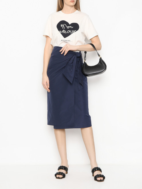 Футболка из хлопка с узором Weekend Max Mara - МодельОбщийВид