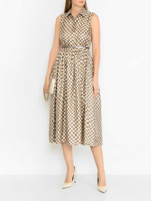 Платье из шелка с узором Max Mara - МодельОбщийВид