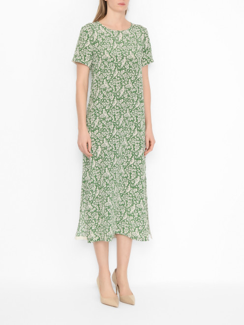 Платье из шелка с разрезами Weekend Max Mara - МодельВерхНиз