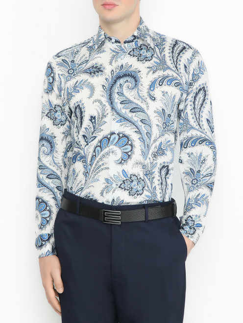 Рубашка из хлопка с узором пейсли Etro - МодельВерхНиз