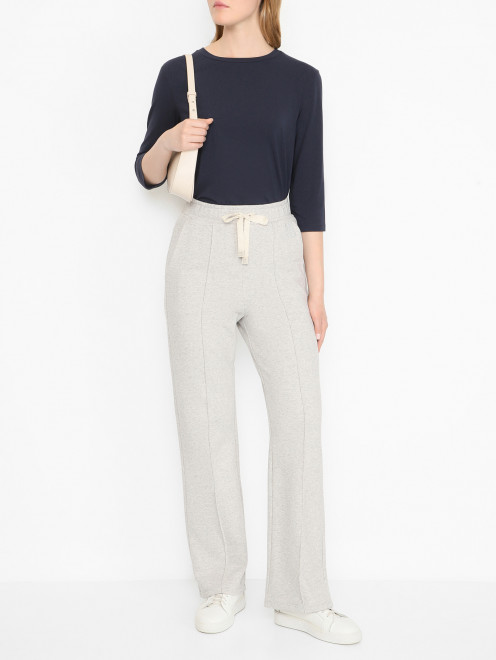 Лонгслив из хлопка с укороченными рукавами Weekend Max Mara - МодельОбщийВид