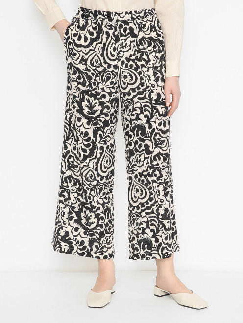 Брюки из шелка с узором Weekend Max Mara - МодельВерхНиз