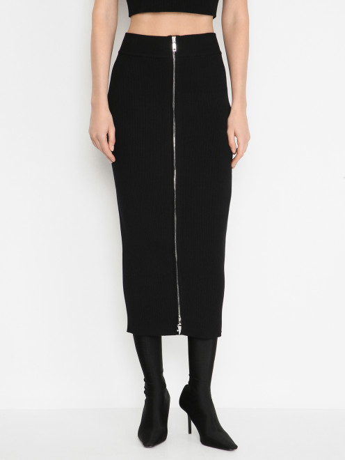 Трикотажная юбка-миди на молнии Sportmax - МодельВерхНиз