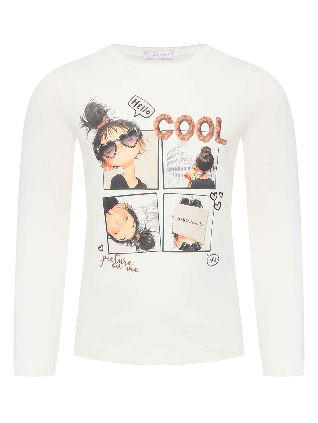 Лонгслив из хлопка с принтом