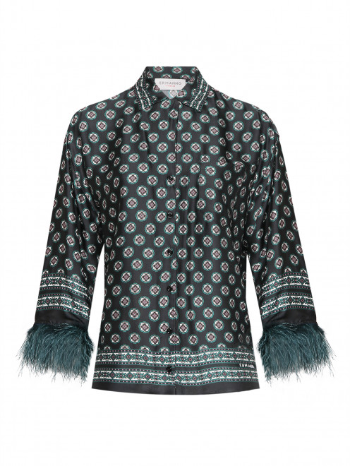 Блуза с аппликацией из перьев Ermanno Firenze - Общий вид