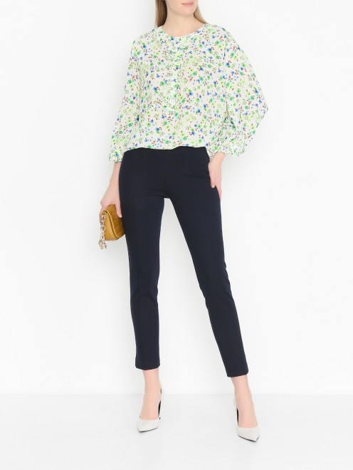 Блуза из вискозы с цветочным узором Luisa Spagnoli - МодельОбщийВид