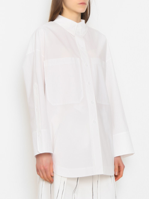 Рубашка из хлопка с накладными карманами Dorothee Schumacher - МодельВерхНиз