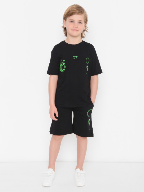 Комплект из хлопка с шортами Bikkembergs - МодельОбщийВид