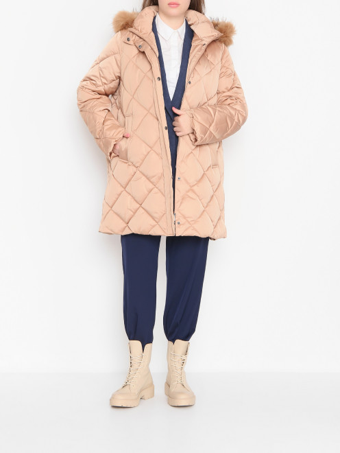 Утепленная стеганая куртка с капюшоном Persona by Marina Rinaldi - МодельОбщийВид