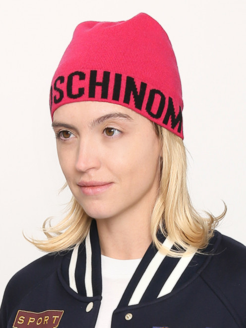 Шапка из смешанной шерсти с логотипом Moschino - МодельОбщийВид