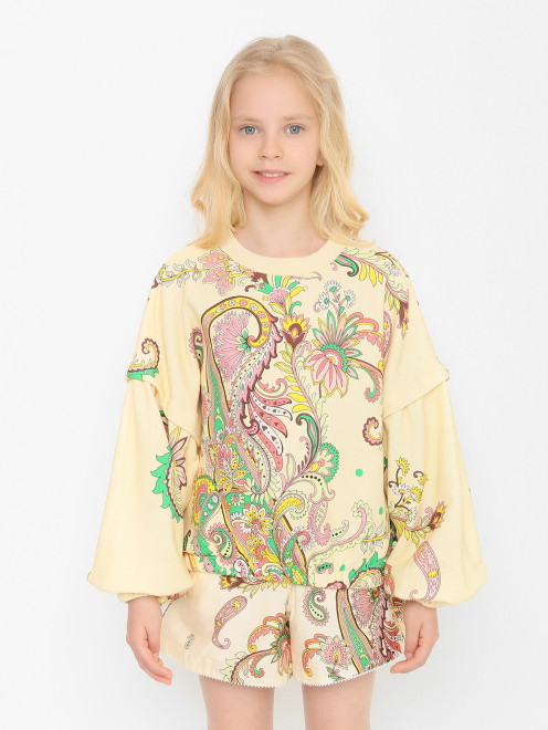 Свитшот из хлопка с узором Etro - МодельВерхНиз