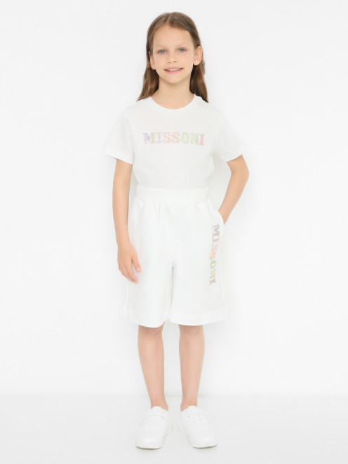 Трикотажные шорты с логотипом Missoni - МодельОбщийВид