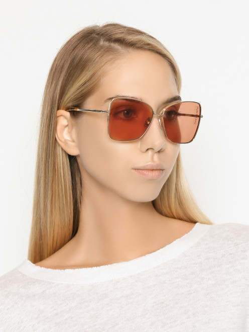 Солнцезащитные очки в металлической оправе Max Mara - МодельОбщийВид