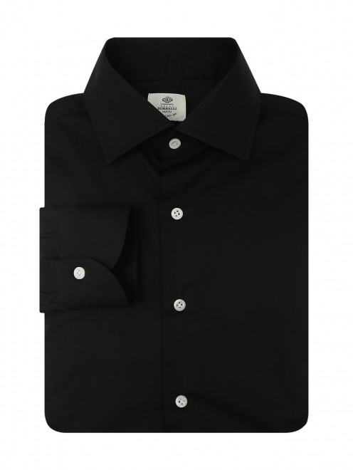 Черная сорочка из хлопка и эластана Borrelli - Общий вид
