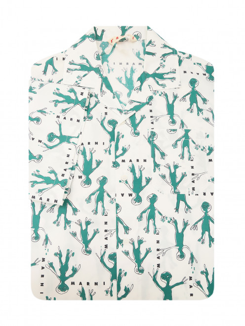 Рубашка из хлопка с карманом Marni - Общий вид